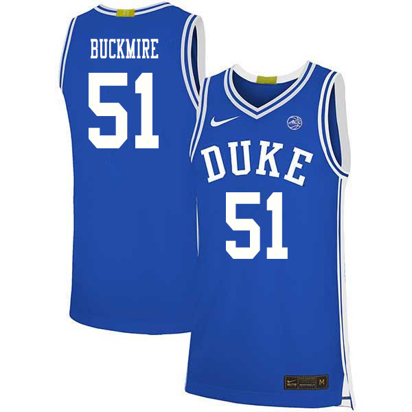2020 Men #51 Mike Buckmire Duke Blue Devils College Basketball Jerseys Sale-Blue